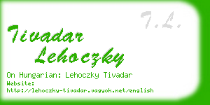 tivadar lehoczky business card